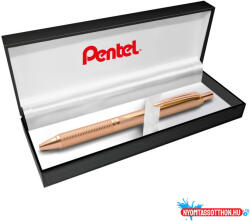 Pentel Rollertoll 0, 35mm, fém rosegold test, Pentel Energel BL407PG-A, írásszín kék (ORI_BL407PGA)