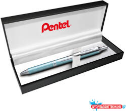 Pentel Rollertoll 0, 35mm, fém aquamarine test, Pentel Energel BL407LS-A, írásszín kék (ORI_BL407LSA)