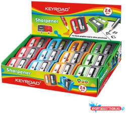  Hegyező, 2 lyukú, 24 db/display, Keyroad Dou-Power, vegyes színek