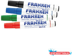 Franken Táblamarker készlet, 1-3mm, kerek, antibakteriális mágneses, Franken, 4 különféle szín (ORI_30815)