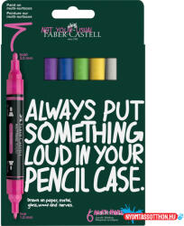 Faber-Castell Akril marker készlet, kétvégű MULTIMARK vibráló szín Faber-Castell fehér, fukszia, levélzöld, kék, sárg (ORI_68425)