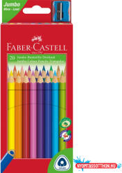 Faber-Castell Színes ceruza készlet háromszögletű + hegyező Jumbo Junior Faber-Castell 20klf. szín (ORI_68127)