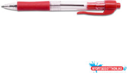 BLUERING Golyóstoll 0, 7mm, gumírozott piros átlátszó test, Bluering® R2, írásszín piros