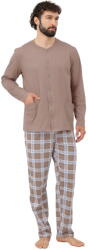 Italian Fashion pijama bărbați WILHELM mânecă lungă, pantaloni lungi, cappuccino/imprimeu: XXL (AAF-MPZ-WILH-DDCD XXL)