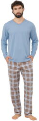 Italian Fashion pijama bărbați DANTE mânecă lungă, pantaloni lungi, oțel/imprimeu: XL (AAF-MPZ-DANT-DDSD XL)