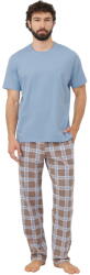 Italian Fashion pijama bărbați DANTE mânecă scurtă, pantaloni lungi, oțel/imprimeu: XXL (AAF-MPZ-DANT-KDSD XXL)