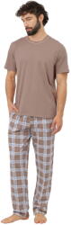 Italian Fashion pijama bărbați DANTE mânecă scurtă, pantaloni lungi, cappuccino/imprimeu: XXL (AAF-MPZ-DANT-KDCD XXL)
