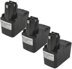 VHBW 3x Akkumulátor Bosch 2 607 335 055, 2 607 335 054 Elektromos Szerszámhoz - 1500 mAh, 12 V, NiMH (889009184)