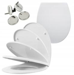 Aveeo WC-ülőke Szabadonálló fém zsanérokkal Fehér Duroplast 40/46 x 37, 2 (KORAL)