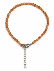  Bratara Granat Orange Rotund Fatetat 3x3 mm Diametru 58 mm cu Argint 925 sau Inox 316L 1 Buc