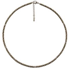  Colier Pirita Rotund Fatetat 3x3 mm cu Argint 925 sau Inox 316L 1 Buc