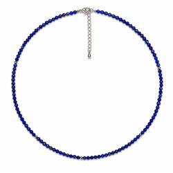  Colier Lapis Lazuli Rotund Fatetat 3x3 mm cu Argint 925 sau Inox 316L 1 Buc