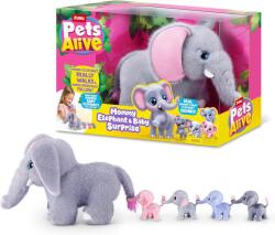 Pets Alive - Jucarie de plus interactiva, Mama Elefant si puii sai (9570)