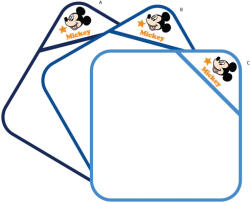 Global Licence Srl Disney Mickey egér kapucnis babatörölköző hímzett mintával - 70 x 70 cm - világoskék