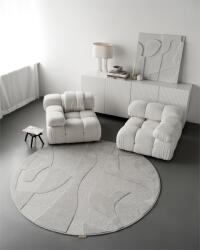 Agnella gyapjú szőnyeg morphic botanica light grey kerek - Ø 160 cm