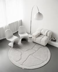 Agnella gyapjú szőnyeg morphic organica light grey kerek - Ø 160 cm