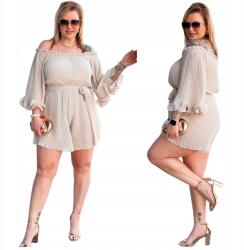 Cavaricci Pliszírozott overál Rövid Plus Size Nagy méretek Cavaricci Női Bézs (Kom-03)