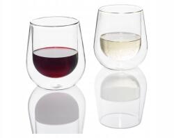 Ernesto 2 db-os nagyméretű thermo borospohár szett dupla üveg 290 ml (379123)