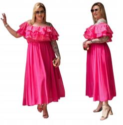 Cavaricci Ruha Plus Size Női Cavaricci Maxi Spanyol Csipke Fukszia (Su-20)