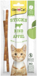 GimCat GIMCAT Sticks, Vită și Mere, punguță recompense fără cereale pisici, 15g