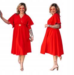 Cavaricci Ruha Nagy Méretű Plus Size Midi Női övvel Cavaricci Piros (S-45)