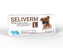 Bioveta NOU SELIVERM 120 mg Caini 10, 1, 20 kg , 6 Pipete x 1 ml Selamectina