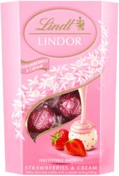 Lindt Lindor Fehércsokoládés praliné eperdarabokkal 200 g (8003340805764)