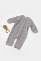 BabyCosy Salopeta Elefant cu maneca lunga din 80%bumbac organic si 20% poliester - Gri, BabyCosy (Marime: 18-24 Luni) (BC-CSYK6056-18)