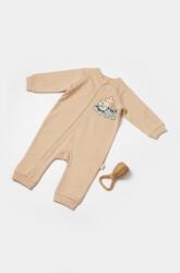 BabyCosy Salopeta cu fermoar, Two thread, BabyCosy, 100% bumbac organic, Stone (Marime: 9-12 luni) (BC-CSY8031-9) - esell