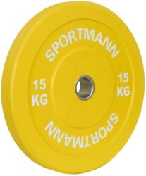 Sportmann Greutate Cauciuc Bumper Plate SPORTMANN - 15 kg / 51 mm - Galben (SM1258)