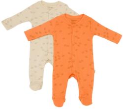 BabyCosy Set 2 salopete lungi Printed, BabyCosy, 50% modal+50% bumbac, Stone/Apricot (Marime: 6-9 luni) (BC-CSYM11424-6)