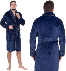  Halat de baie pentru barbati pana la genunchi, marimea L/XL, albastru marin (HA-7385)
