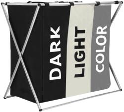  Cos de rufe cu 3 compartimente, cadru aluminiu, 60x40x68cm, 146 litri (HA-0099)