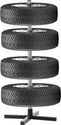  Suport depozitare anvelope 4 roti, cadru metalic, 45x45x105 cm, capacitate 100 kg, negru (REA-5202)