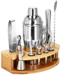  Set Cocktail Shaker Kit pentru barmani 750ml, KI12, suport bambus, 12 piese (KI-0012) Tacam