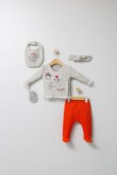 Tongs baby Set de iarna de 5 piese pentru nou nascut Crazy Penguins, Tongs baby (Culoare: Portocaliu) (tgs_4535-1)