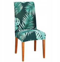  Husa pentru scaun, marime universala, poliester si spandex, verde cu model floral (HA-0202)