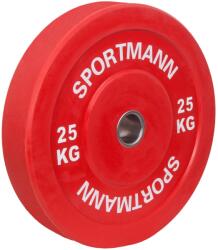 Sportmann Greutate Cauciuc Bumper Plate SPORTMANN - 25 kg / 51 mm - Rosu (SM1260)