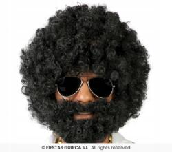 Guirca Afro paróka szakállal Göndör haj Disco Göndör fürtök Boogie 80-as évek (8434077048696)