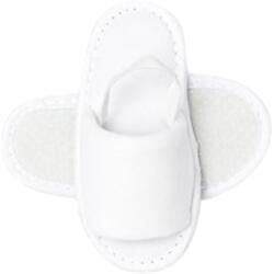  Gyermek papucs gumiszalaggal, fehér, velúr, 16 cm