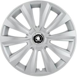 AutoHelix MSA Set 4 Capace Roti Autohelix MSA® potrivite jantelor de 15 inch, pentru Skoda Alb Negru model Delta Gray (19917)
