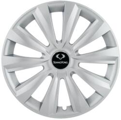 AutoHelix MSA Set 4 capace roti 15 inchi (R15) Delta Gri, Compatibile cu SsangYong (4636)