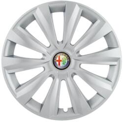 AutoHelix MSA Set 4 capace roti 15 inchi (R15) Delta Gri, Compatibile cu Alfa Romeo (4584)