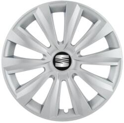 AutoHelix MSA Set 4 capace roti 15 inchi (R15) Delta Gri, Compatibile cu Seat (4629)