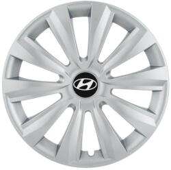 AutoHelix MSA Set 4 capace roti 15 inchi (R15) Delta Gri, Compatibile Cu Hyundai (4916)