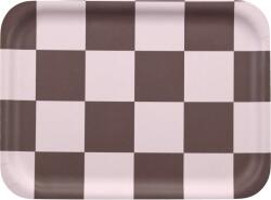 Muurla Tavă de servire Checks & Stripes în dungi 27 x 20 cm, maro-roz (2340-2720-04) Tava