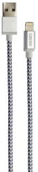 Grixx Cablu date GRIXX - 8-pin to USB Apple MFI License, impletit, lungime 3m - gri/alb (GRCA8PINFMC103) - vexio