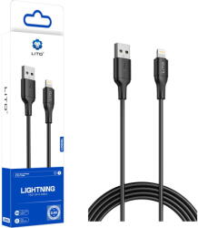 Lito Cablu de Date cu Mufe USB, Lightning, 1m - (LD06) - Black (KF2338100) - vexio