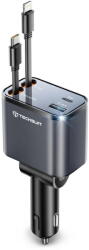 Techsuit 1x USB-A + 1x USB-C Cablu Retractabil USB-C Inclus Cablu Lightning Inclus 69W Gri (KF2350876)