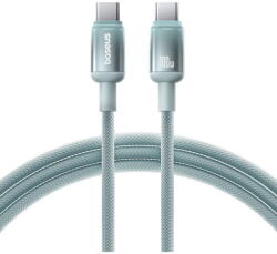 Baseus Cablu de Date, USB-C la USB-C, 100W, 1m - Discolor (E0420700) - Blue/Green (E0420700) - vexio